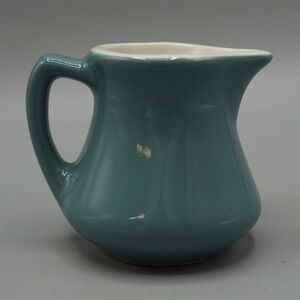 Vimtage Hall China Teal Blue Individual Creamer Pitcher Ceramic Diner Style